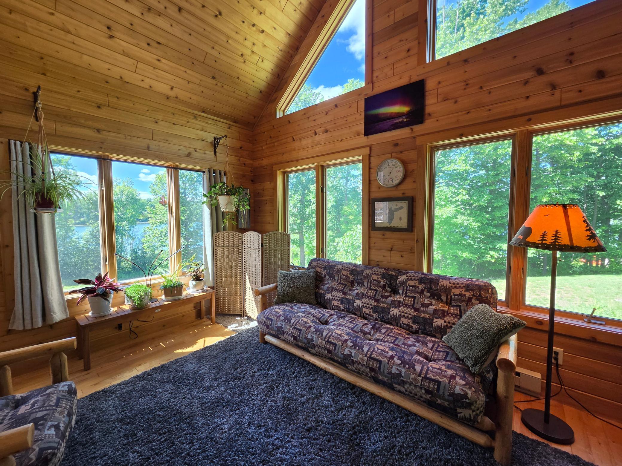 Four season porch with French doors.