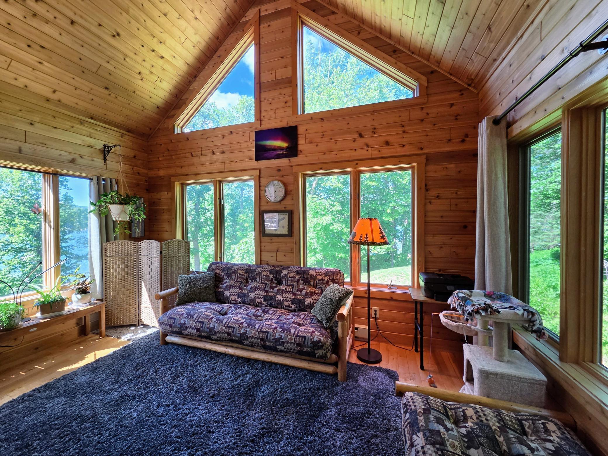 four season porch with French doors.
