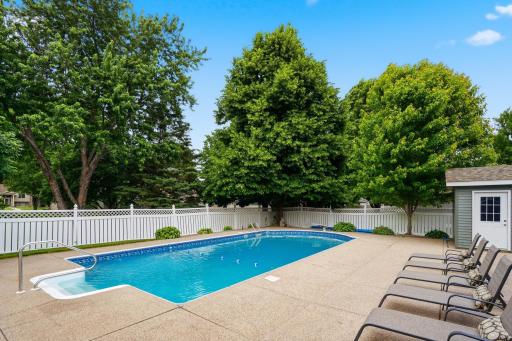Relax around the pool which is surrounded by beautiful exposed aggregate.