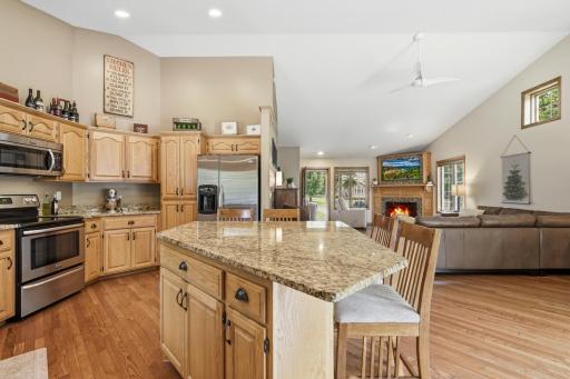 Vaulted ceilings add to the open concept of this terrific home.