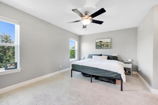 Yep- the primary bedroom is big, bright, and beautiful!