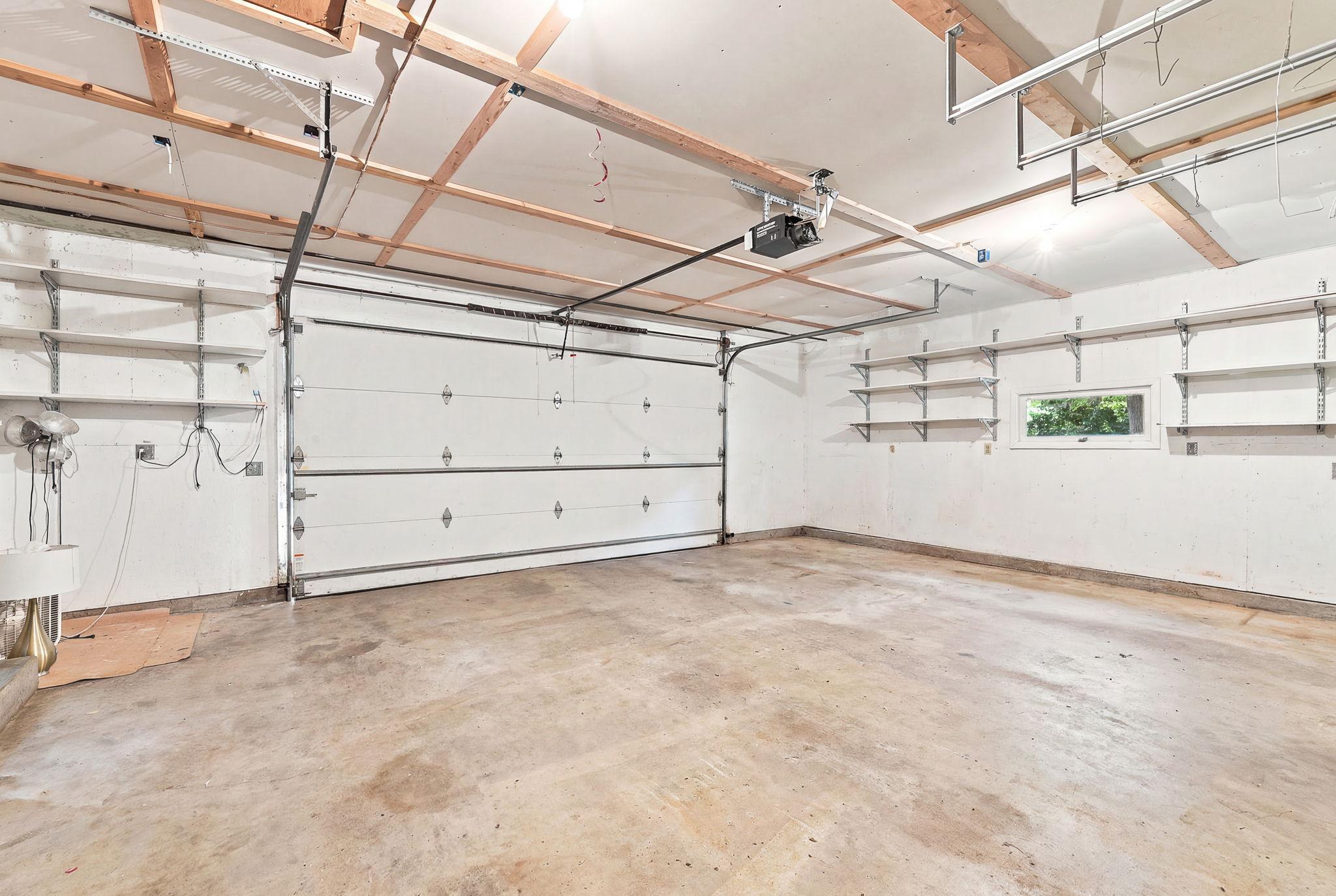 The oversize garage is great for people who love to work on projects in the garage.