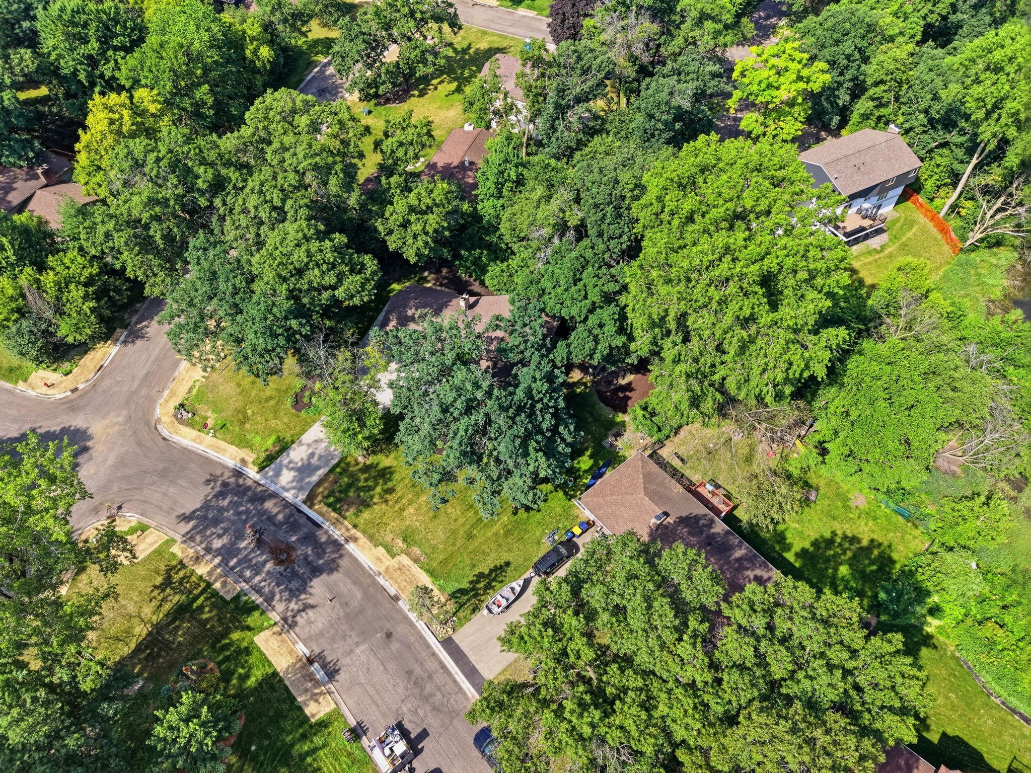 Aerial view of the neighborhood