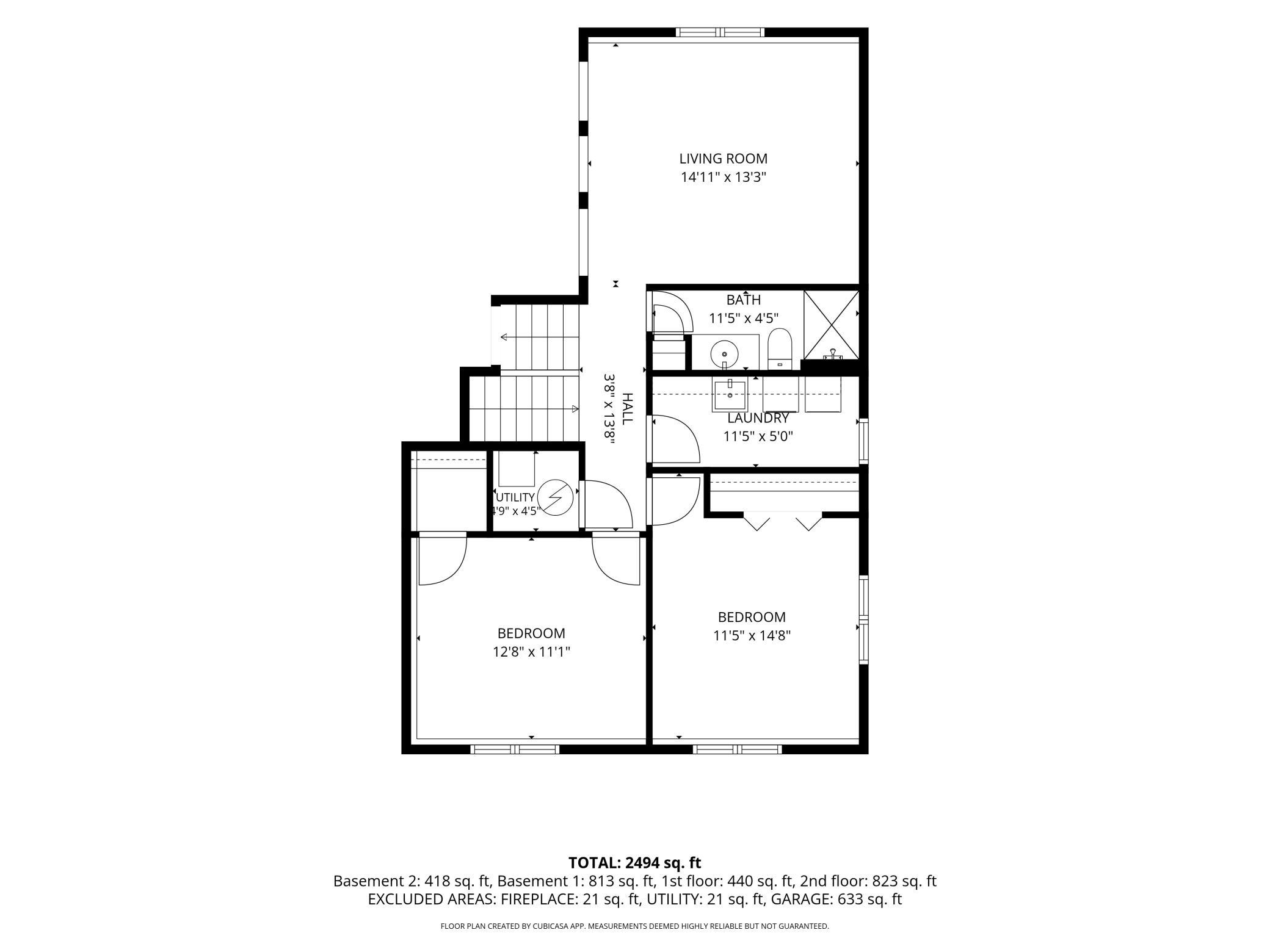 Lower-Level Bedrooms and Living Room
