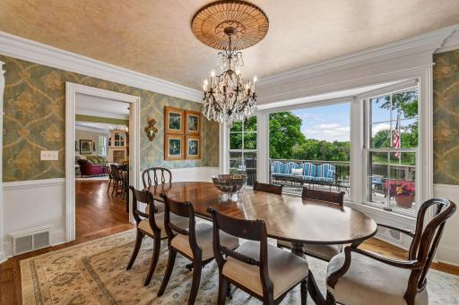 separate formal dining room view lake views and deck access
