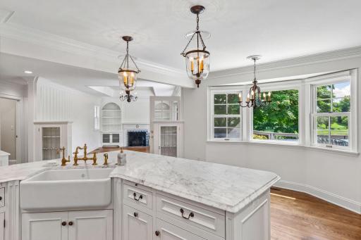 kitchen to hearth room furnishings virtually removed.