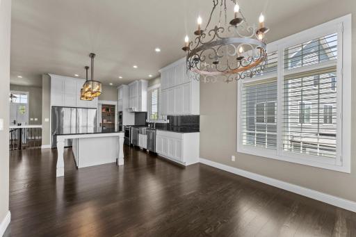 Custom maple cabinetry topped with crown molding to give a feel of elegance