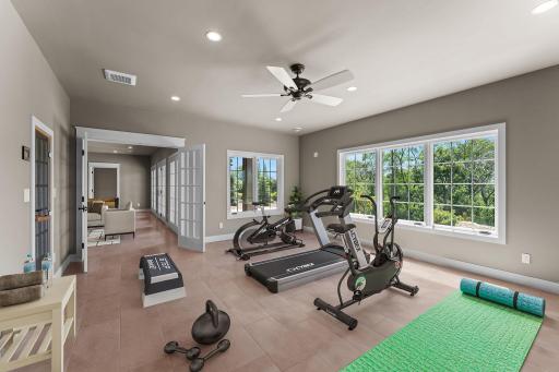 Exercise room offering a flexible and dedicated area designed for fitness, movement, and wellness activities.