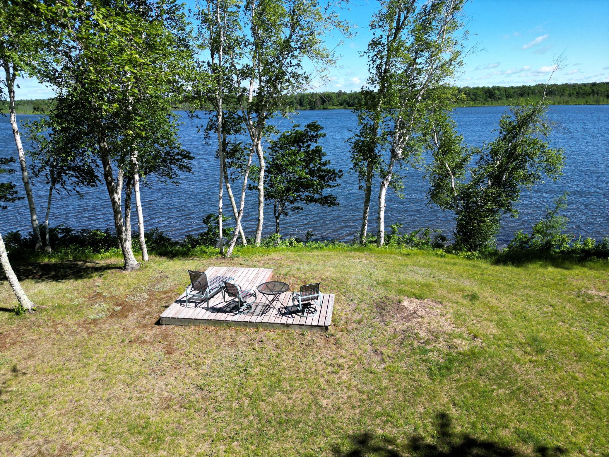 This is one of the many sitting areas that overlook the lake - perfect for morning coffee.