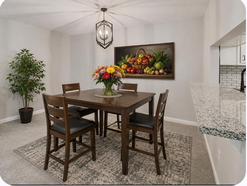 Nice informal dining room, Virtually staged.