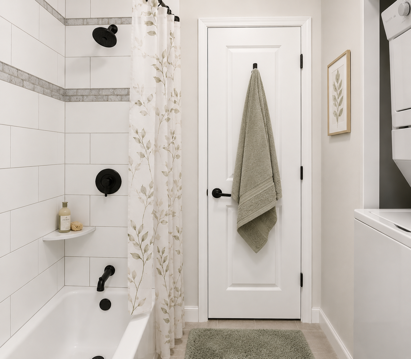 Inviting bathroom. Virtually staged.