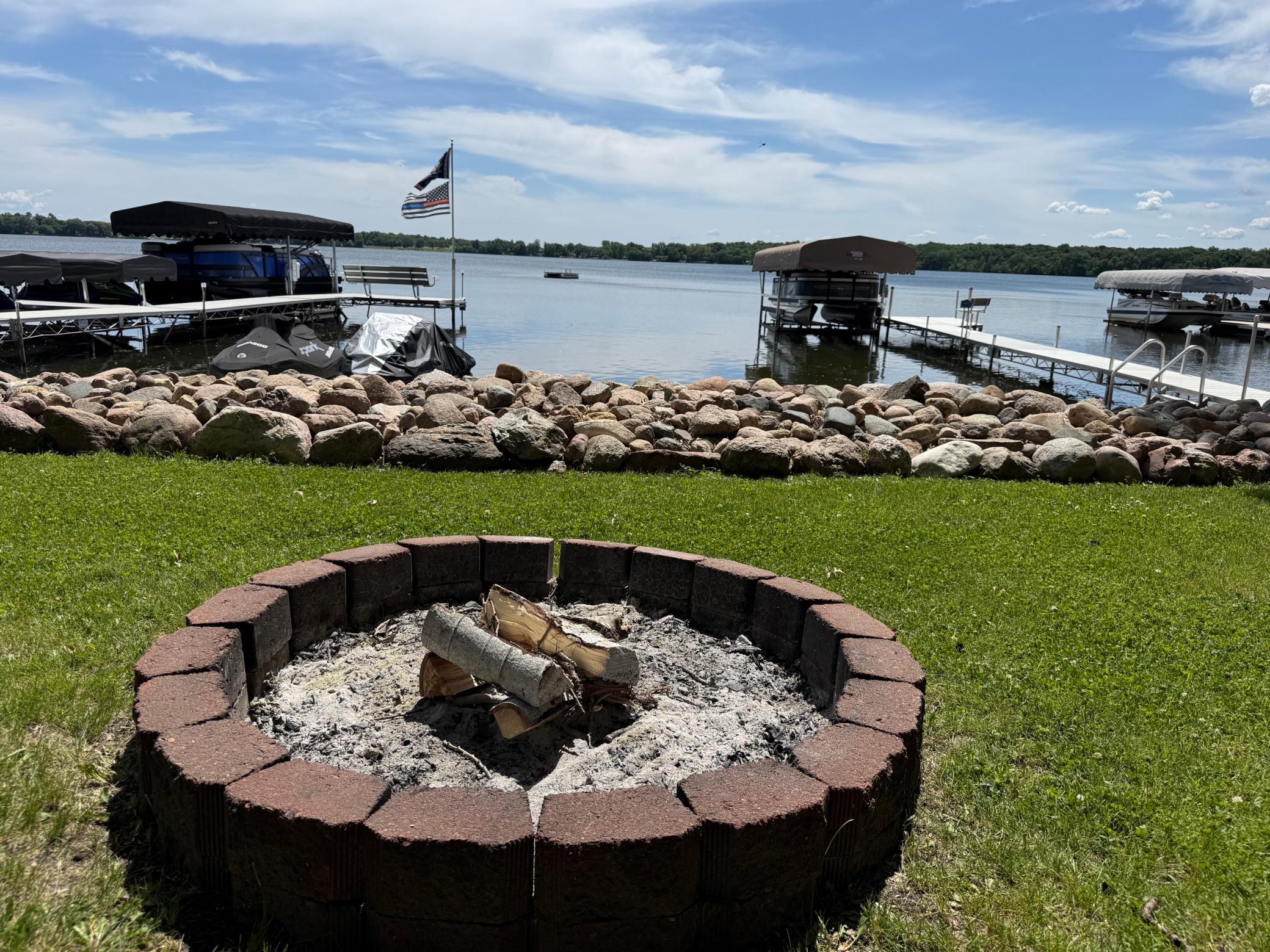 Lakeside fire pit