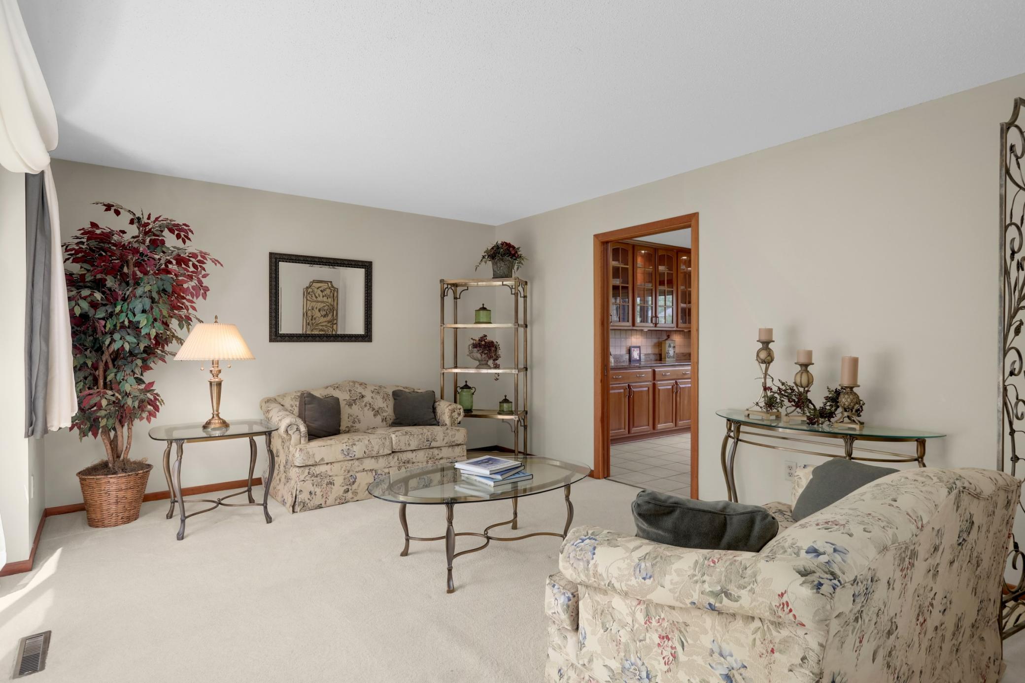 Light-Filled Living Room looking out to the front of the home.