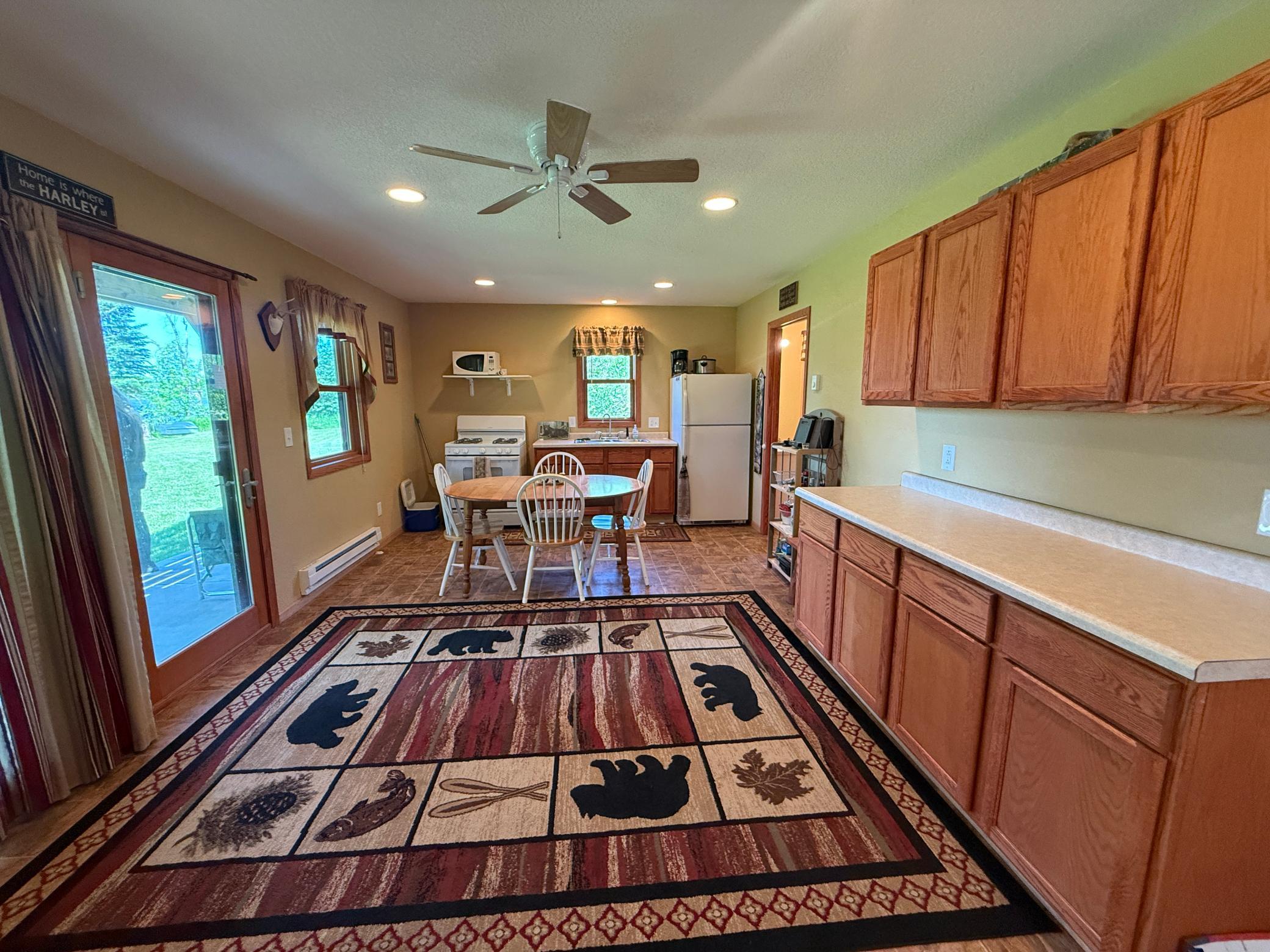 combined main level kitchen/dining/entertaining area