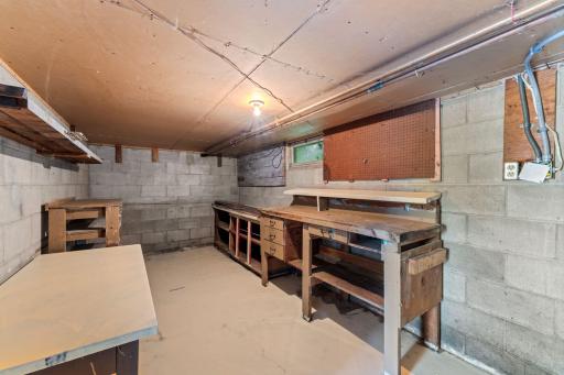Dedicated workshop or canning room in the rear of garage.