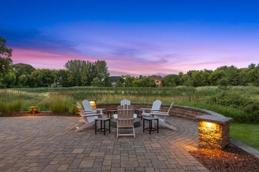 Relax around the firepit while taking in peaceful pond views, abundant wildlife and spectacular sunsets.