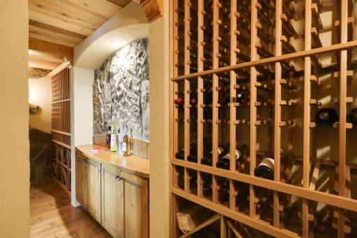 Showcase your collection in the custom wine cellar