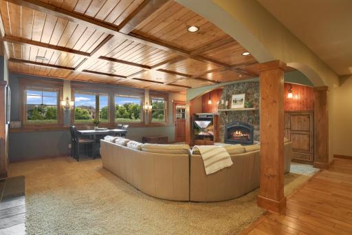 The fully finished lower level is thoughtfully designed for both entertaining and everyday living. Walks out to the back patio area.
