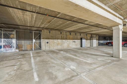Two indoor parking stalls and storage locker