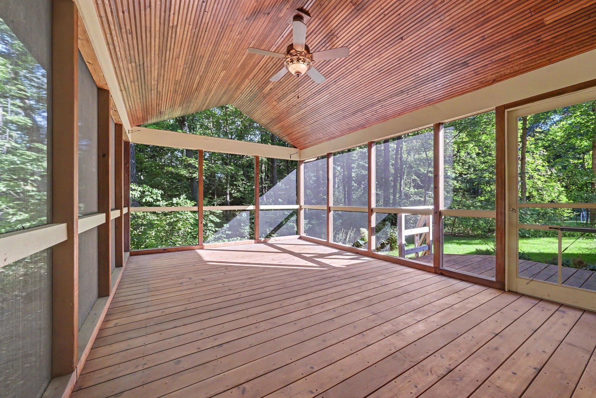 What a way to enjoy the private wooded backyard!