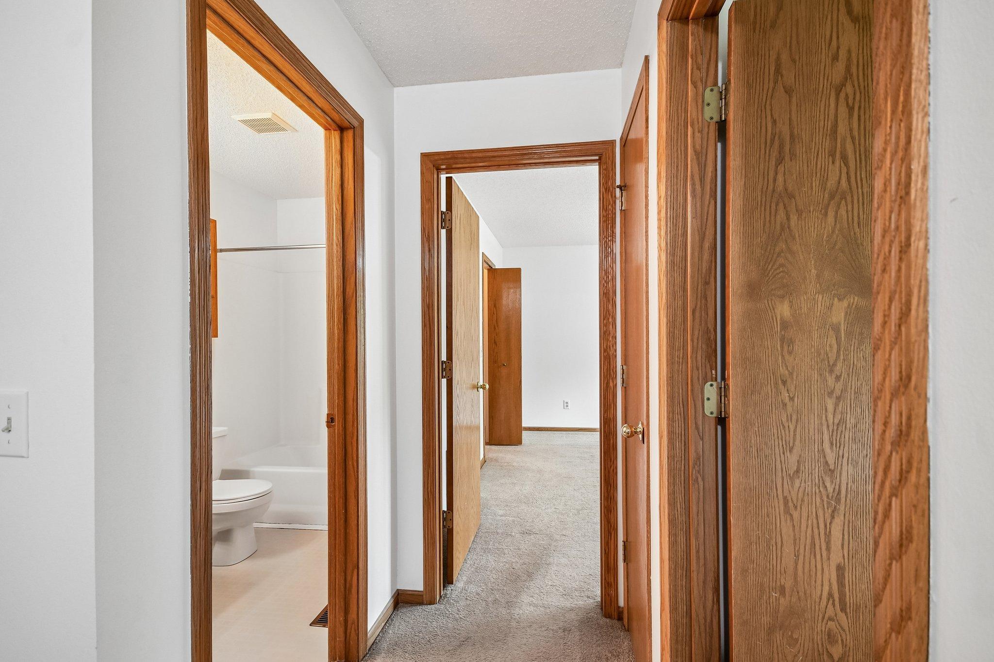 Upstairs hallway to bedrooms and bathroom