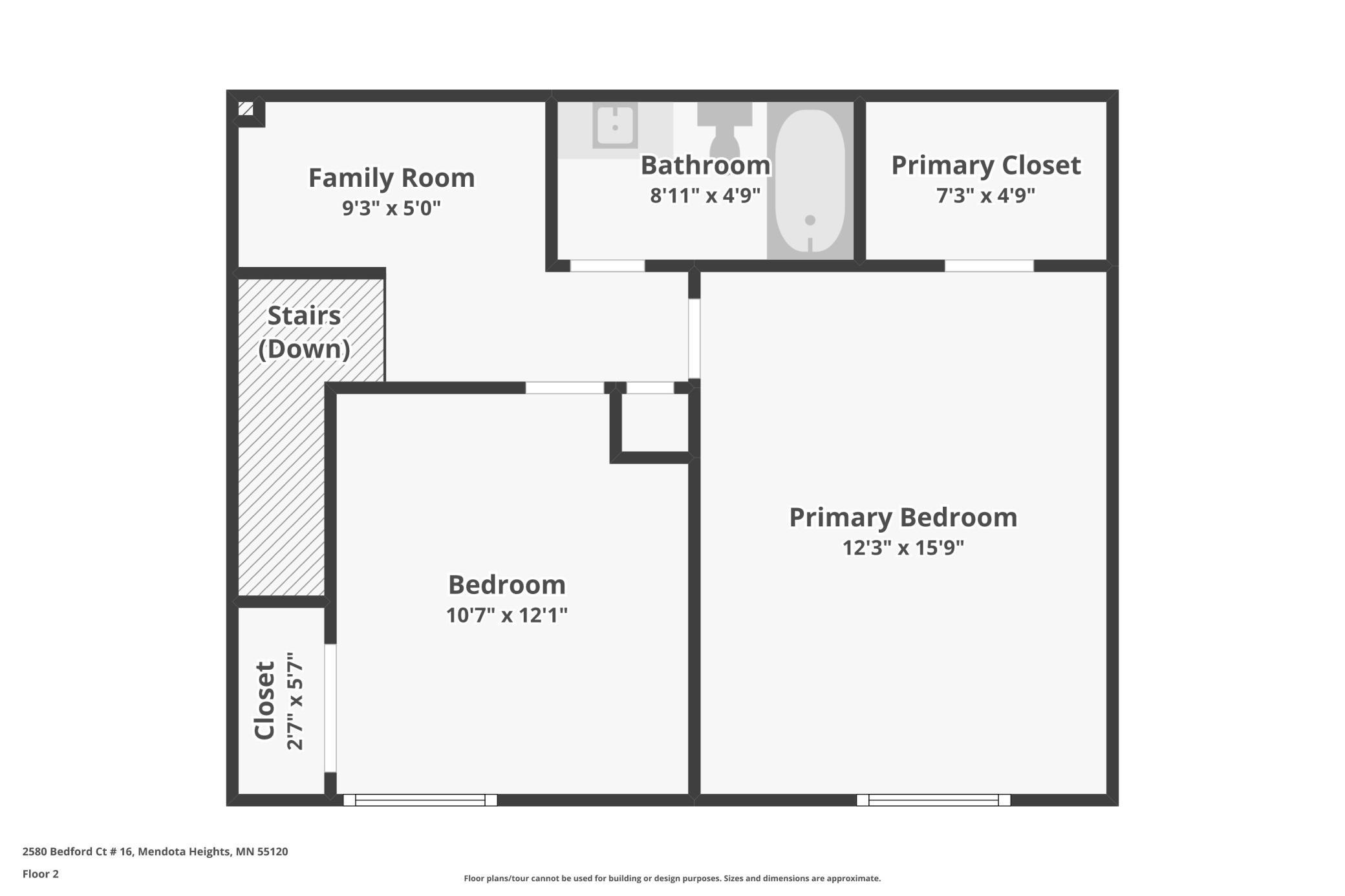 Upper level floorplan