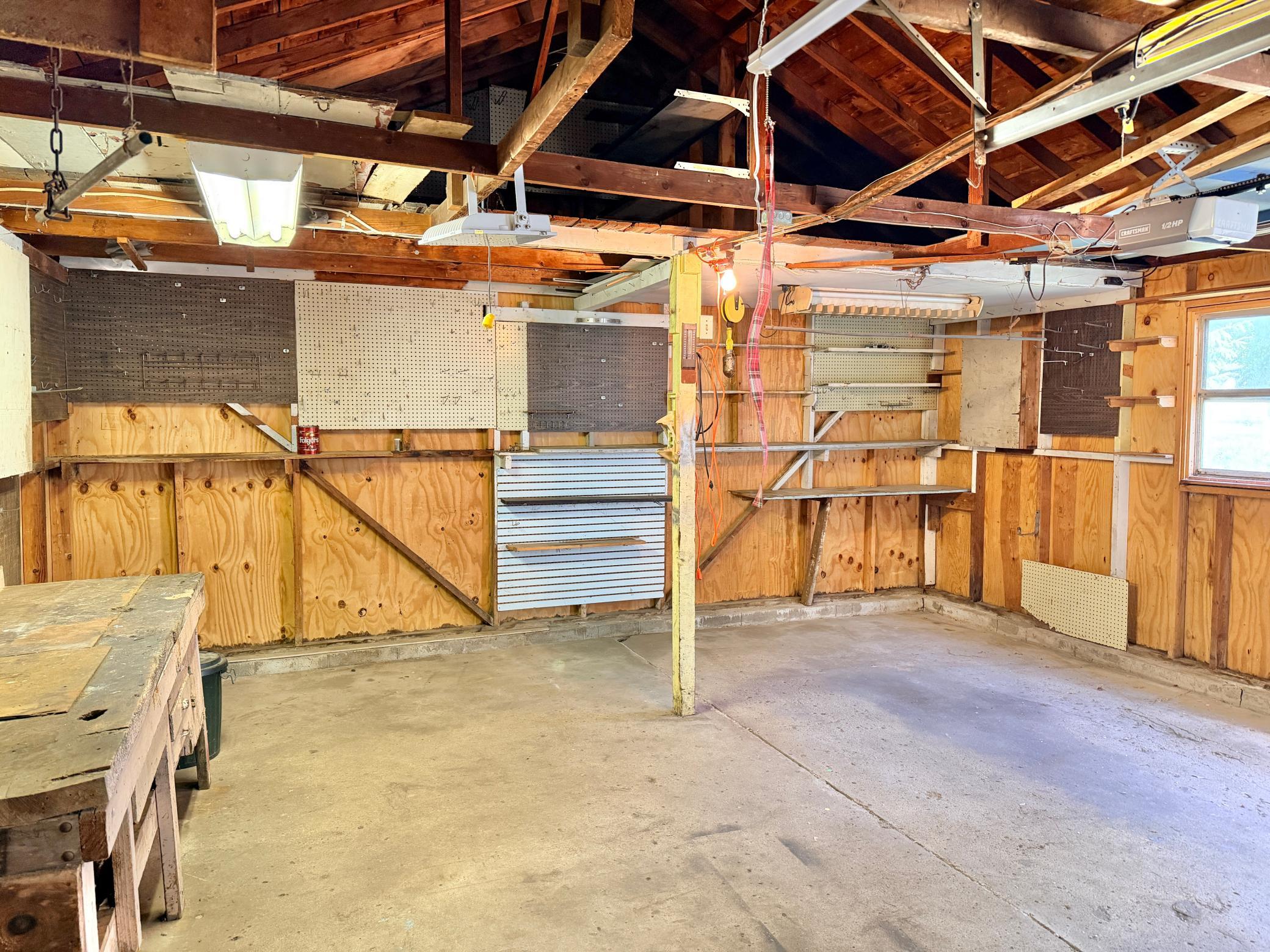 Inside garage