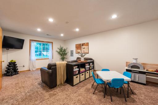 The main level family room is 21x13.25 and can flex to your lifestyle. The current homeowners use it for watching TV, a playroom and working out.