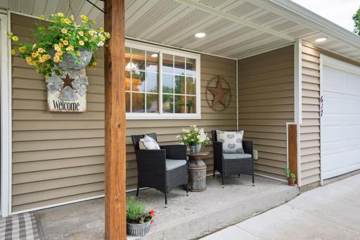 The covered front porch is a great spot to the end the day or relax on the weekend!