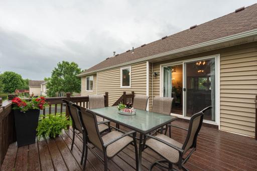 The 12x14 deck is a great spot to gather with friends and family for a meal or relaxing conversation while kids play in the yard.
