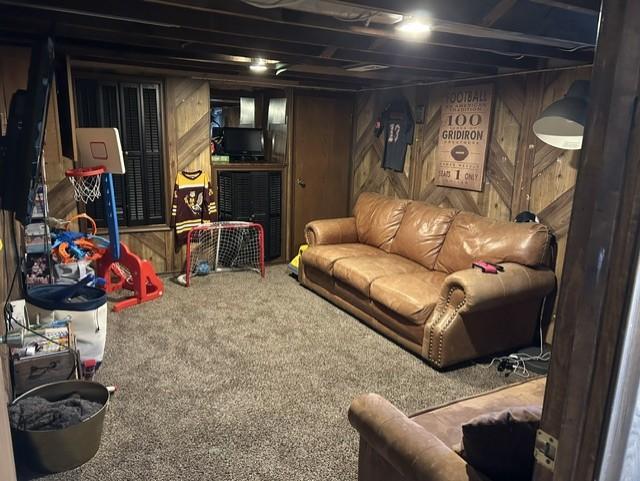 Family room in the bsmt