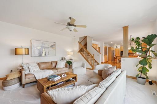 Open layout with rear staircase add a modern touch
