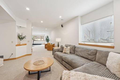 Walk-out lower level features 9' ceilings and plenty of light