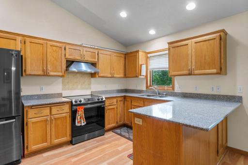 Kitchen with Stainless Steel Appliances and commercial strength range hood