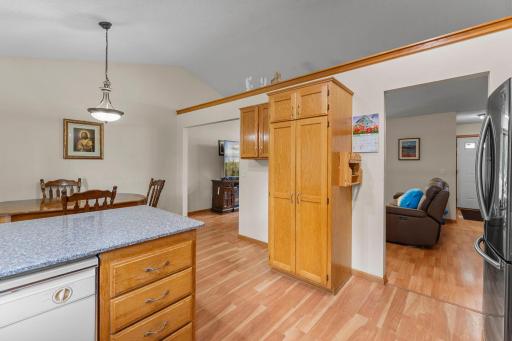 Large kitchen pantry with room at left for a planning desk if you want one.