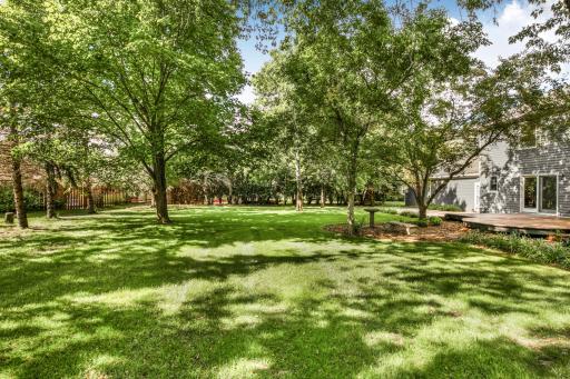 An in-ground sprinkler system, supplied by its own private well, helps keep the lawn and landscaping lush throughout the season.