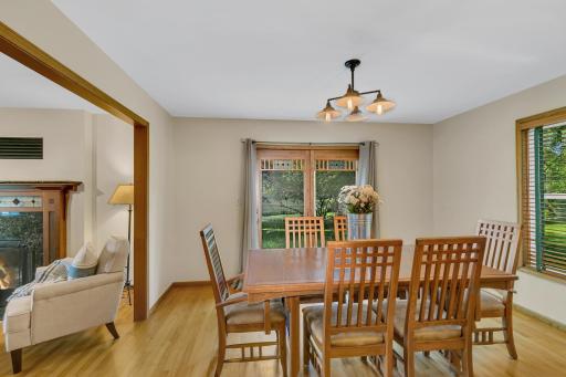Adjacent to the kitchen, the formal dining room provides an ideal setting for gatherings and special occasions.