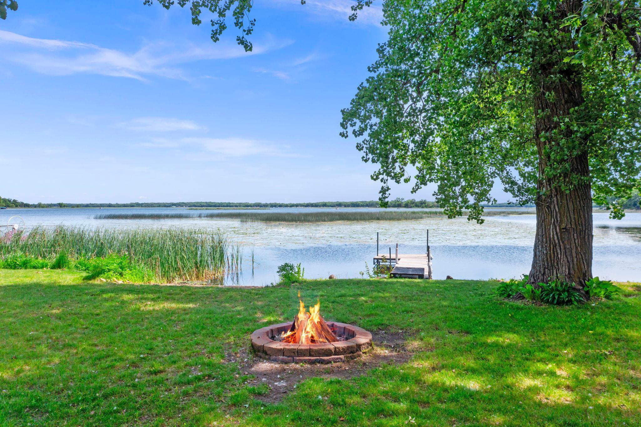 After a day on the lake warm up by the bonfire...