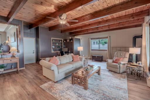 Office area in great room and garage entrance