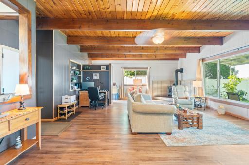 Office area in great room and garage entrance