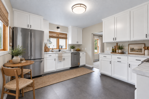 Virtually staged kitchen adding a lived-in touch!