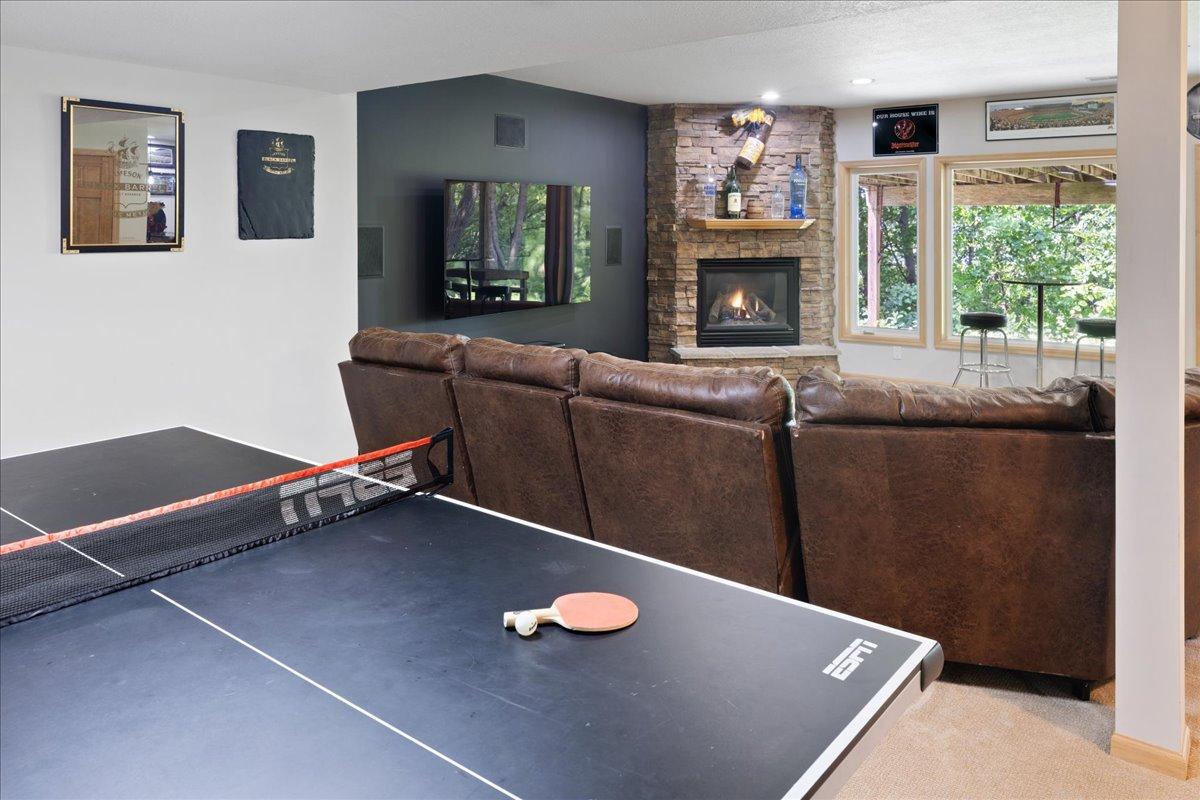 Game room open to family room