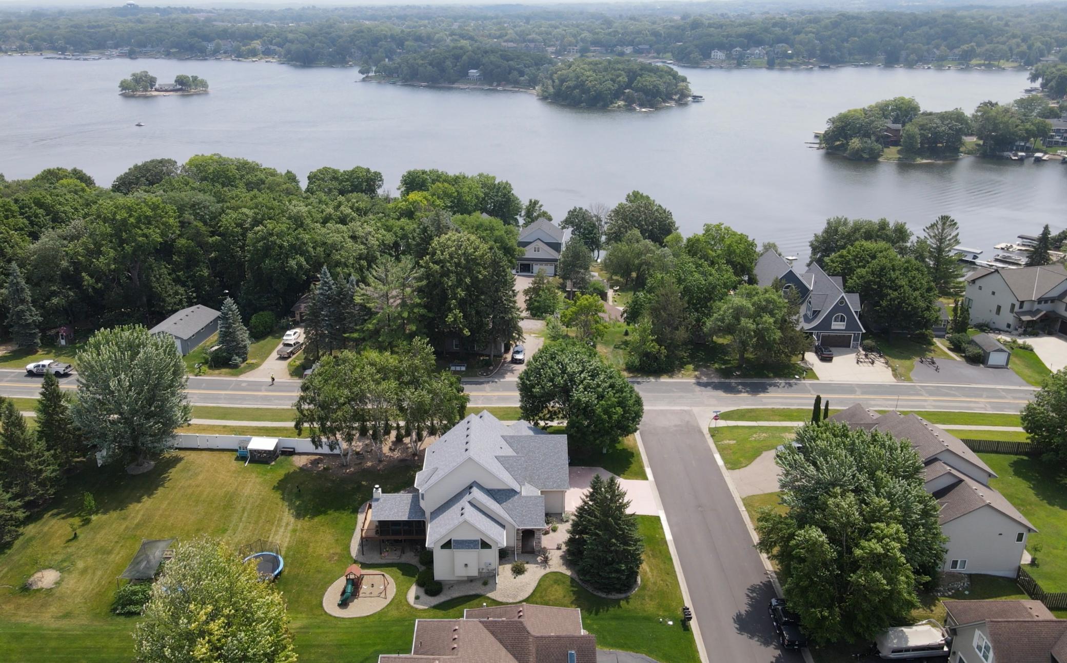 View of Prior Lake from directly above home