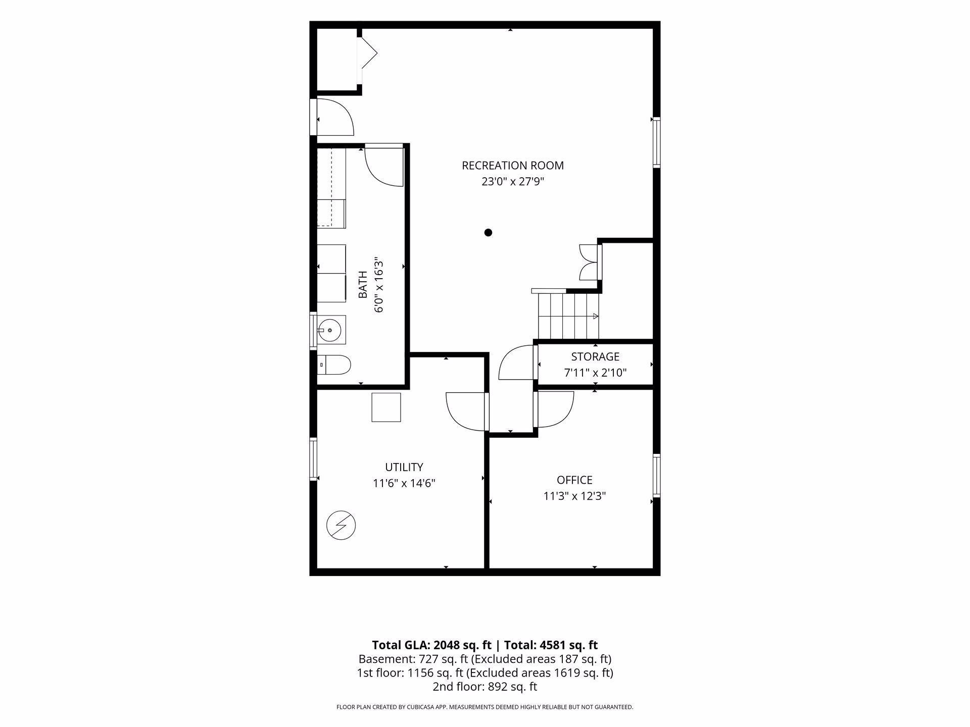 Lower level floorplan