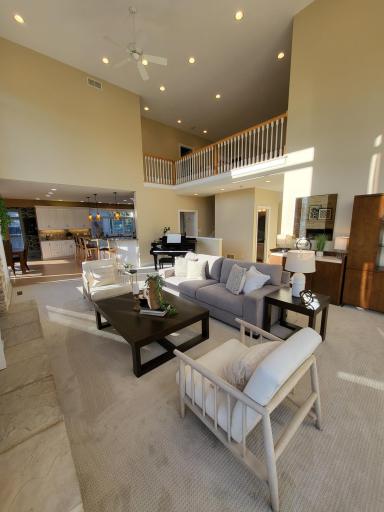 Upper level loft overlooks the family room