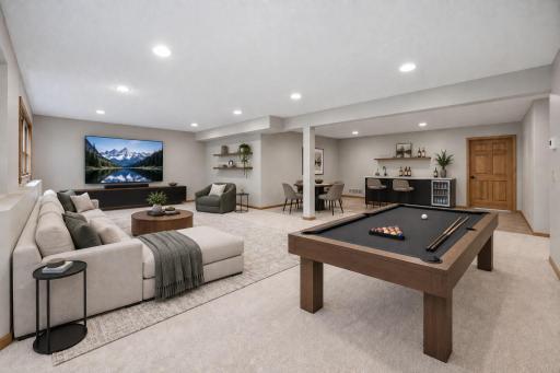 Family/amusement room. Virtually staged for inspiration.