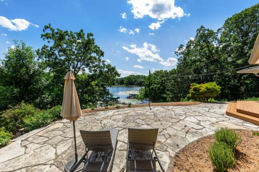 Large patio with a SW view of Bryant Lake