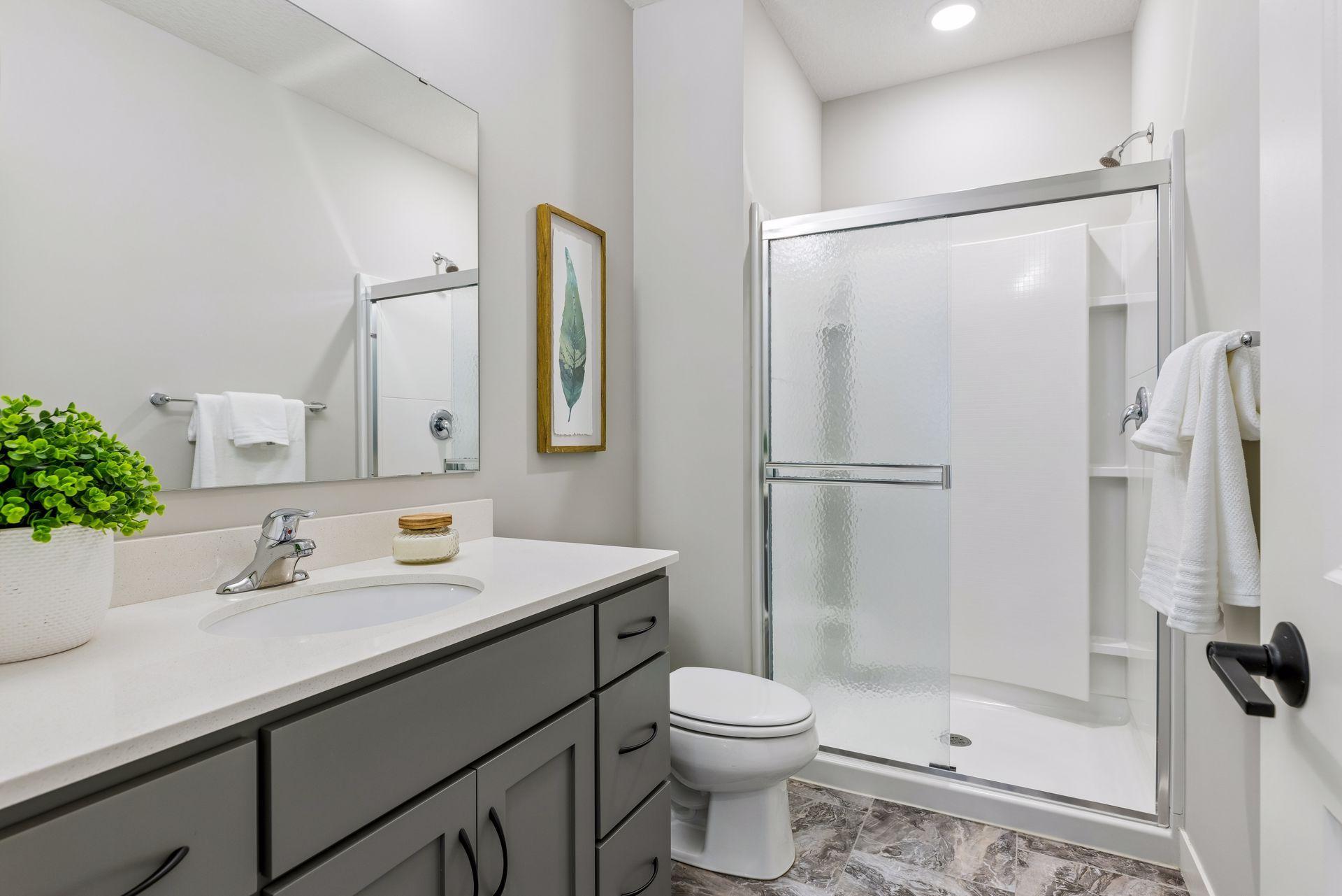 3/4 bath, lower level