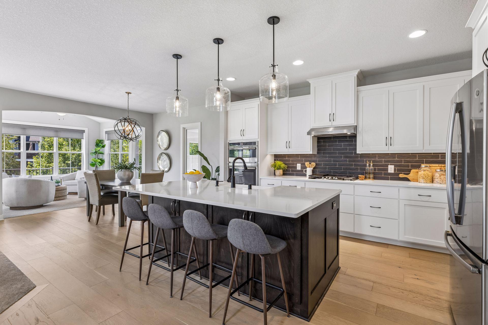 Quartz countertops, stainless steel appliances