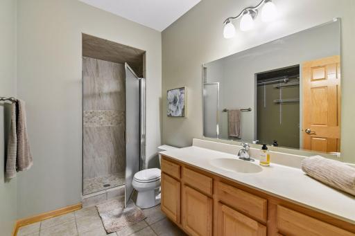 3/4th bathroom has just been updated with NEW tile surround shower 6/2026. Huge walk in closet space that will surprise you within the bathroom, such a great feature to have as added bonus.